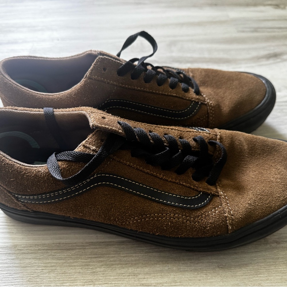 Vans Brown Suede Low-Top Sneakers with Black Trim